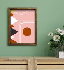 BK Gift Otel Odası Konseptli Doğal Masif Ahşap Çerçeveli Tablo 45x65cm-67