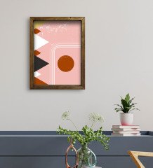 BK Gift Otel Odası Konseptli Doğal Masif Ahşap Çerçeveli Tablo 45x65cm-67