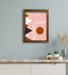 BK Gift Otel Odası Konseptli Doğal Masif Ahşap Çerçeveli Tablo 45x65cm-67