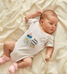 BK Kids İsimli Bana Sütümü Verin Tasarımlı Bebek Body Zıbın - Model 1