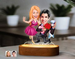 BK Gift Kişiye Özel Sevgili Karikatürlü Dekoratif 3D Biblo LED Işıklı Gece Lambası-9, Sevgiliye Hediye, Yıl Dönümü Hediyesi