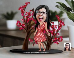 BK Gift Kişiye Özel Anneler Günü Karikatürlü 3D Ahşap Biblo, Anneler Günü Biblo, Ahşap Biblo, Anneye Hediye, Ev Dekoru-2