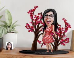 BK Gift Kişiye Özel Anneler Günü Karikatürlü 3D Ahşap Biblo, Anneler Günü Biblo, Ahşap Biblo, Anneye Hediye, Ev Dekoru-2
