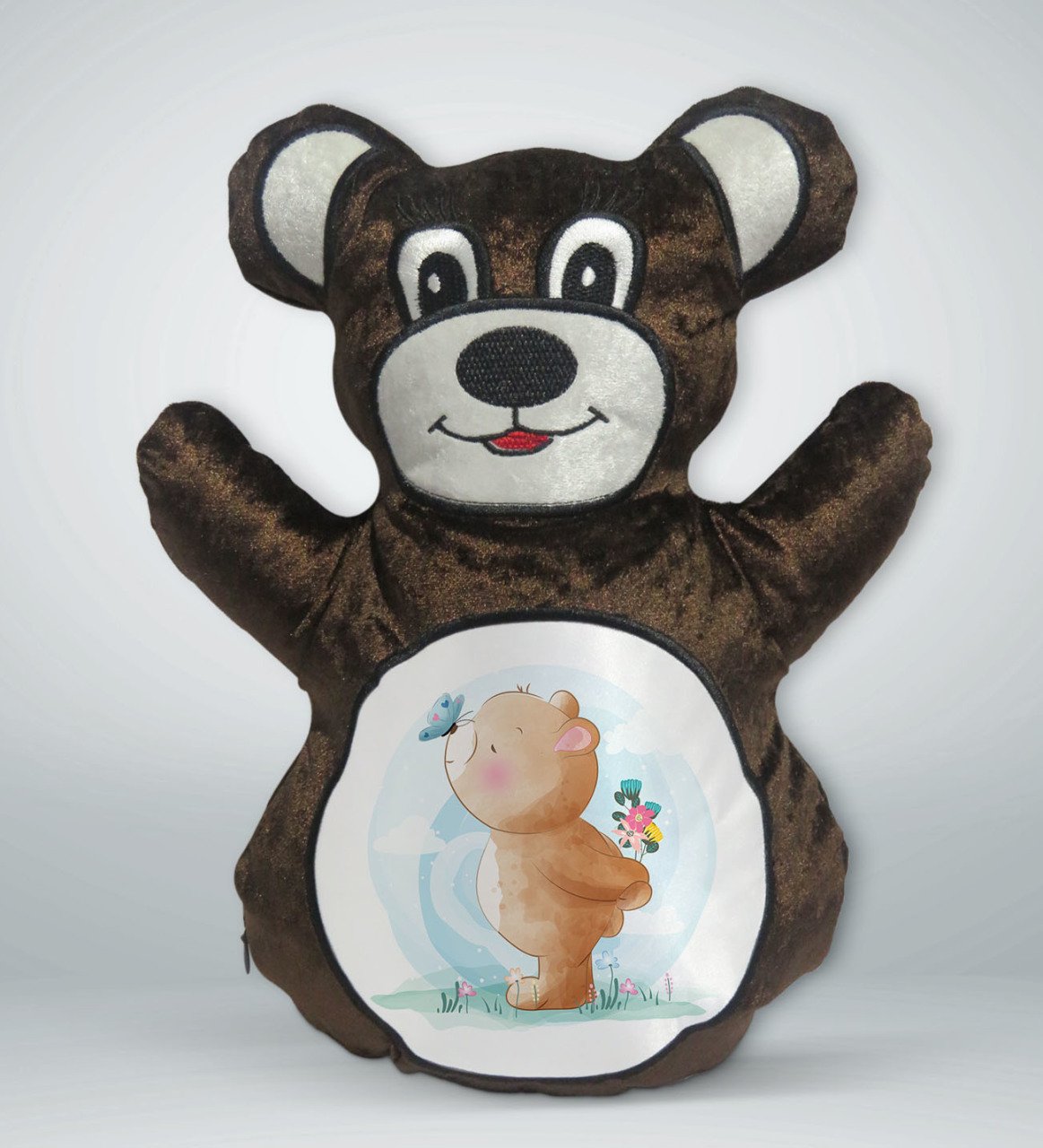 BK Gift Tatlı Ayıcık Tasarımlı Kahverengi Ayıcık Yastık-3