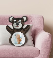 BK Gift Tatlı Ayıcık Tasarımlı Kahverengi Ayıcık Yastık-3