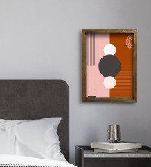 BK Gift Otel Odası Konseptli Doğal Masif Ahşap Çerçeveli Tablo 45x65cm-68