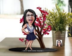 BK Gift Kişiye Özel Anneler Günü Karikatürlü 3D Ahşap Biblo, Anneler Günü Biblo, Ahşap Biblo, Anneye Hediye, Ev Dekoru-3