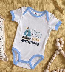 BK Kids Little Adventurer Tasarımlı Mavi Bebek Body Zıbın-1