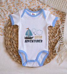 BK Kids Little Adventurer Tasarımlı Mavi Bebek Body Zıbın-1