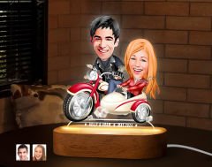 BK Gift Kişiye Özel Sevgili Karikatürlü Dekoratif 3D Biblo LED Işıklı Gece Lambası-11, Sevgiliye Hediye, Yıl Dönümü Hediyesi