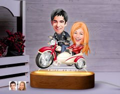 BK Gift Kişiye Özel Sevgili Karikatürlü Dekoratif 3D Biblo LED Işıklı Gece Lambası-11, Sevgiliye Hediye, Yıl Dönümü Hediyesi