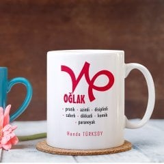 Kişiye Özel Oğlak Burcu Beyaz Kupa Bardak