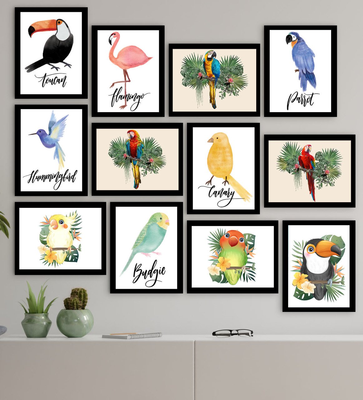 BK Gift 12 Parça Çerçeve Görünümlü Ahşap Tablo Seti (65x80cm)-11