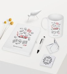 Kişiye Özel Dünyanın En İyi Öğretmeni Temalı Beyaz Defter Kalem Kupa Ayna Seti - 7