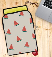 BK Gift Karpuz Tasarımlı Taşınabilir Koruyucu Tablet Kılıfı & Organizer Çanta - Siyah-1