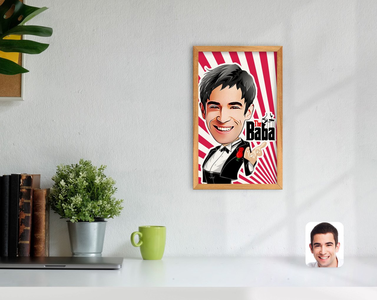 Kişiye Özel Godfather Baba Karikatürlü Dekoratif Retro Ahşap Tablo-3
