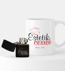 Kişiye Özel Estetik Cerrah Temalı Çakmak ve Kupa Seti - 1