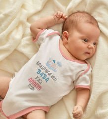 BK Kids Maşallah Tasarımlı Pembe Bebek Body Zıbın-1