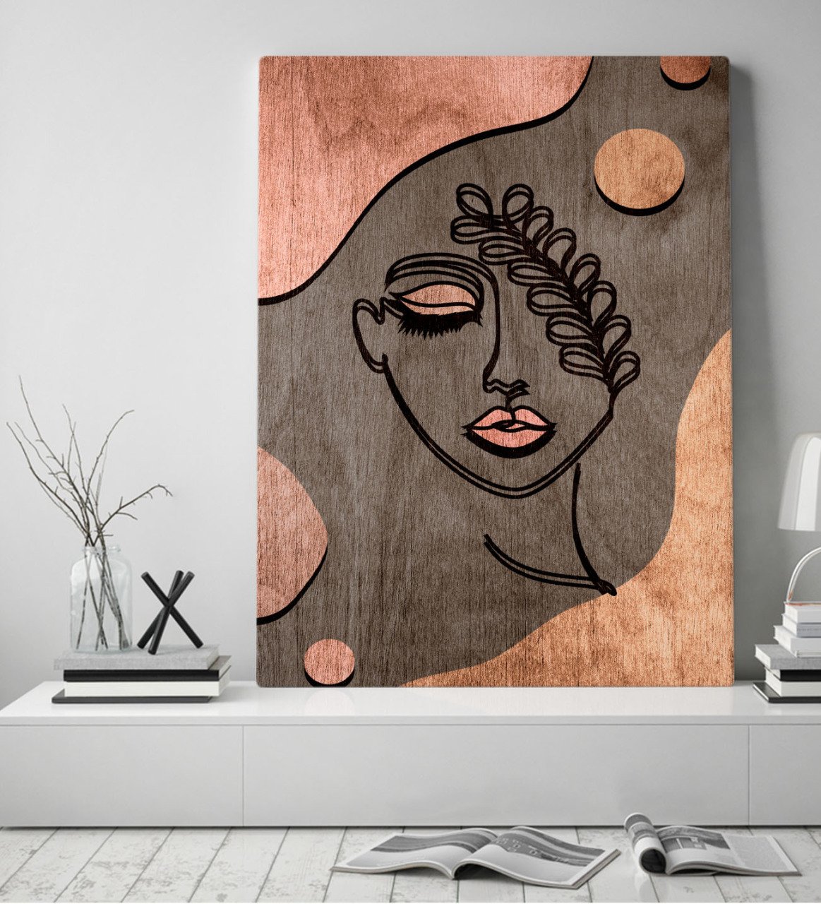 BK Home Minimalist Woman Tasarımlı Kanvas Tablo 50x70cm-1