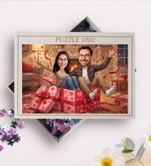 BK Gift Kişiye Özel Sevgili Karikatürlü 1000 Parça Profesyonel Puzzle-1, 1000 Puzzle, Sevgililer Günü Hediyesi, Sevgiliye Hediye
