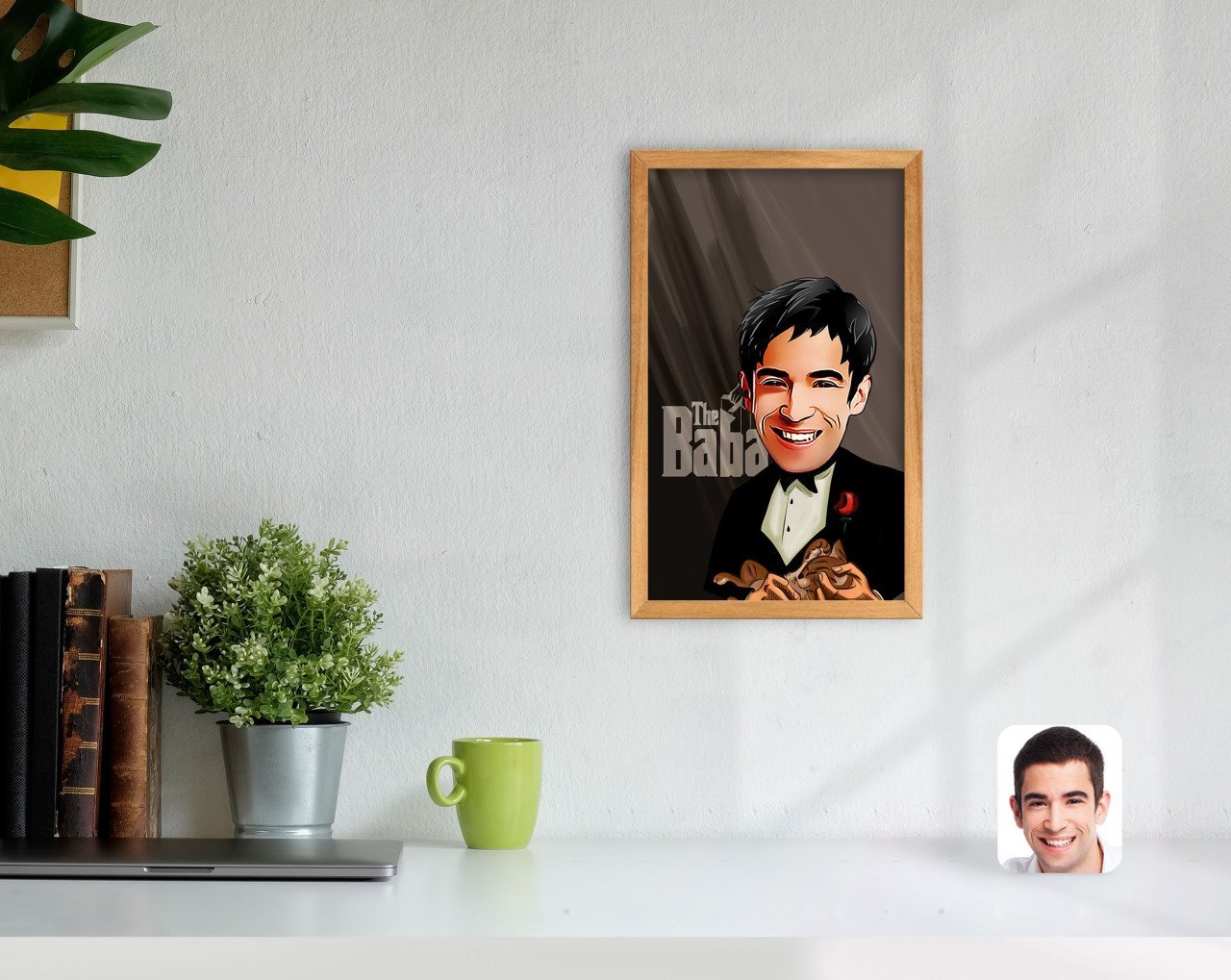 Kişiye Özel Godfather Baba Karikatürlü Dekoratif Retro Ahşap Tablo-5