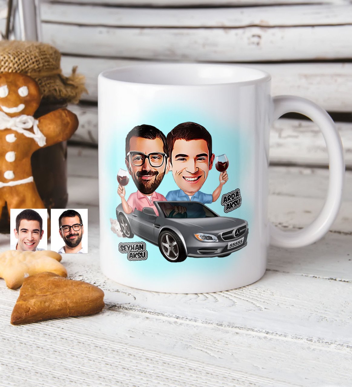 Kişiye Özel Kankalar Karikatür Beyaz Kupa Bardak
