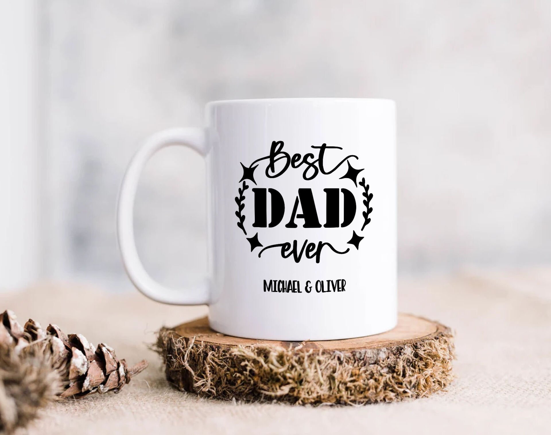 BK Gift Kişiye Özel İsimli Babalar Günü Temalı Beyaz Kupa Bardak-9, Babalar Günü Hediyesi, Babaya Hediye