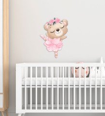 BK Gift Sevimli Ayıcık Tasarımlı Çocuk Odası Ahşap Duvar Süsü-2
