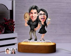 BK Gift Kişiye Özel Sevgili Karikatürlü Dekoratif 3D Biblo LED Işıklı Gece Lambası-16, Sevgiliye Hediye, Yıl Dönümü Hediyesi