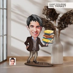 BK Gift Kişiye Özel Öğretmen Karikatürlü Büyük Boy Ahşap Biblo-1 Arkadaşa Hediye , Sevgiliye Hediye, Kişiye Özel Biblolar