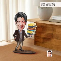 BK Gift Kişiye Özel Öğretmen Karikatürlü Büyük Boy Ahşap Biblo-1 Arkadaşa Hediye , Sevgiliye Hediye, Kişiye Özel Biblolar