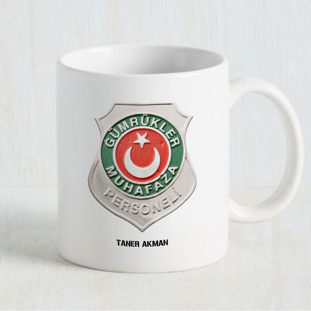 Kişiye Özel Mesleki Gümrükler Muhafaza Personeli Beyaz Kupa Bardak