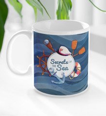 BK Gift Secrets Of The Sea Tasarımlı Beyaz Kupa Bardak-1