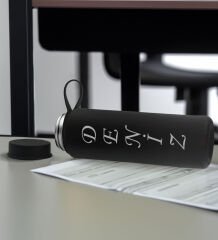 BK Gift Kişiye  Özel İsimli Siyah Defter, Cam Matara ve Türk Kahvesi Fincanı Hediye Seti-1, Arkadaşa Hediye, Sevgiliye Hediye, Yeni İş Hediyesi