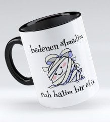 Bk Gift Ruh Halim Bir Ölü Tasarımlı Siyah Kupa Bardak - Model 1
