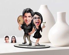 Kişiye Özel Sevgili Karikatürlü Ahşap Biblo Model-18