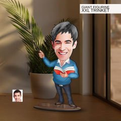 BK Gift Kişiye Özel Öğretmen Karikatürlü Büyük Boy Ahşap Biblo-3 Arkadaşa Hediye , Sevgiliye Hediye, Kişiye Özel Biblolar