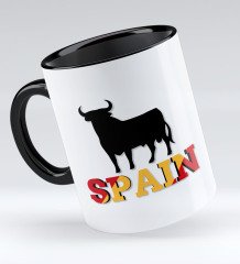 Bk Gift Spain Tasarımlı Siyah Kupa Bardak - Model 1