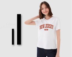 BK Gift New Jersey Tasarımlı Kadın Beyaz T-shirt, Arkadaşa Hediye, Doğum Günü Hediyesi, Trend Tişört, Sevgili Hediyesi-1