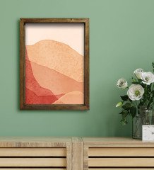 BK Gift Otel Odası Konseptli Doğal Masif Ahşap Çerçeveli Tablo 45x65cm-78