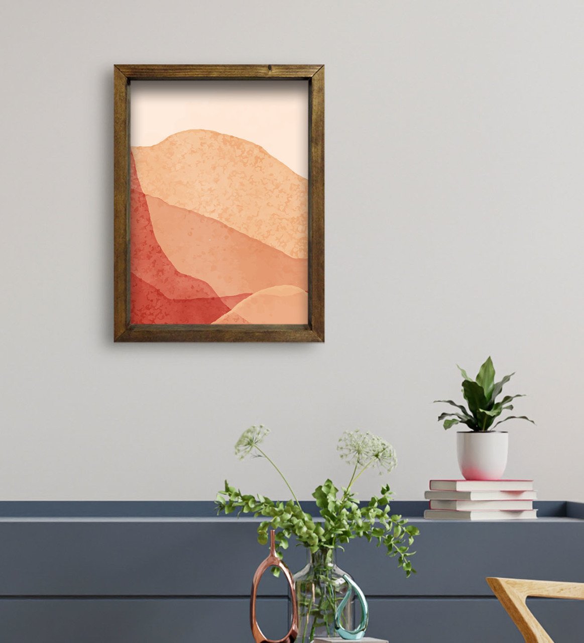 BK Gift Otel Odası Konseptli Doğal Masif Ahşap Çerçeveli Tablo 45x65cm-78