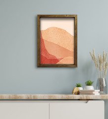 BK Gift Otel Odası Konseptli Doğal Masif Ahşap Çerçeveli Tablo 45x65cm-78