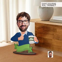 BK Gift Kişiye Özel Öğretmen Karikatürlü Büyük Boy Ahşap Biblo-4 Arkadaşa Hediye , Sevgiliye Hediye, Kişiye Özel Biblolar