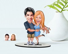 Kişiye Özel Sevgili Karikatürlü Ahşap Biblo Model-20