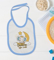 BK Kids Kişiye Özel Mavi Bebek Mama Önlüğü - Model 131