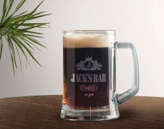 BK Gift Kişiye Özel İsimli Tarihli Cam Bira Bardağı 50cl-1 , Arkadaşa Hediye , Sevgiliye Hediye