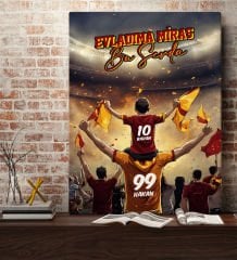 BK Gift Kişiye Özel İsimli Baba-Oğul Sarı Kırmızı Evladıma Miras Bu Sevda Kanvas Tablo-2 70x100CM, Ev Hediyesi, Doğum Günü Hediyesi, Taraftar Hediyesi