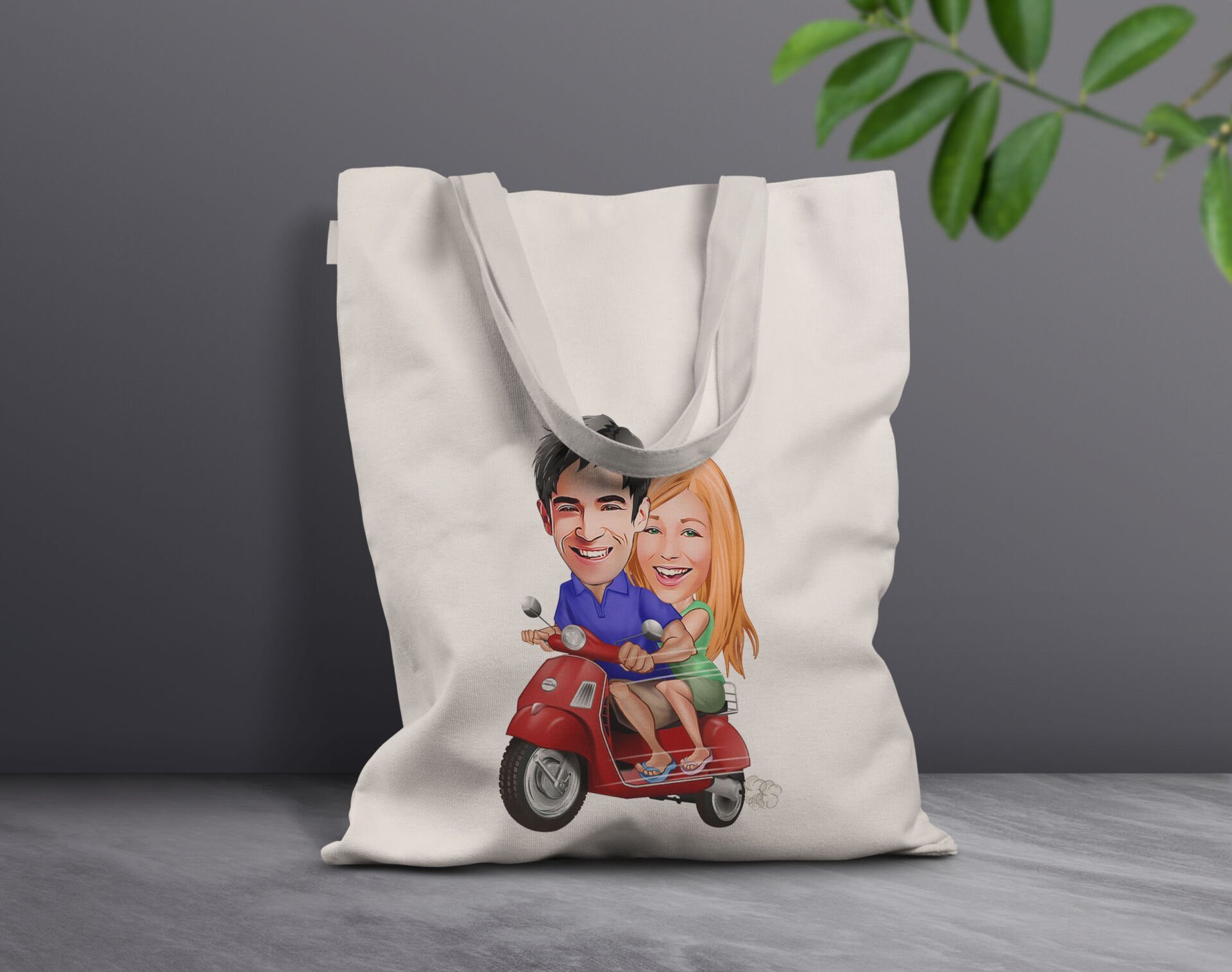 BK Gift Kişiye Özel Sevgililer Karikatürlü Kanvas Bez Çanta, Baskılı Omuz Çantası, Alışveriş Çantası, Plaj Çantası, Sevgiliye Hediye-41
