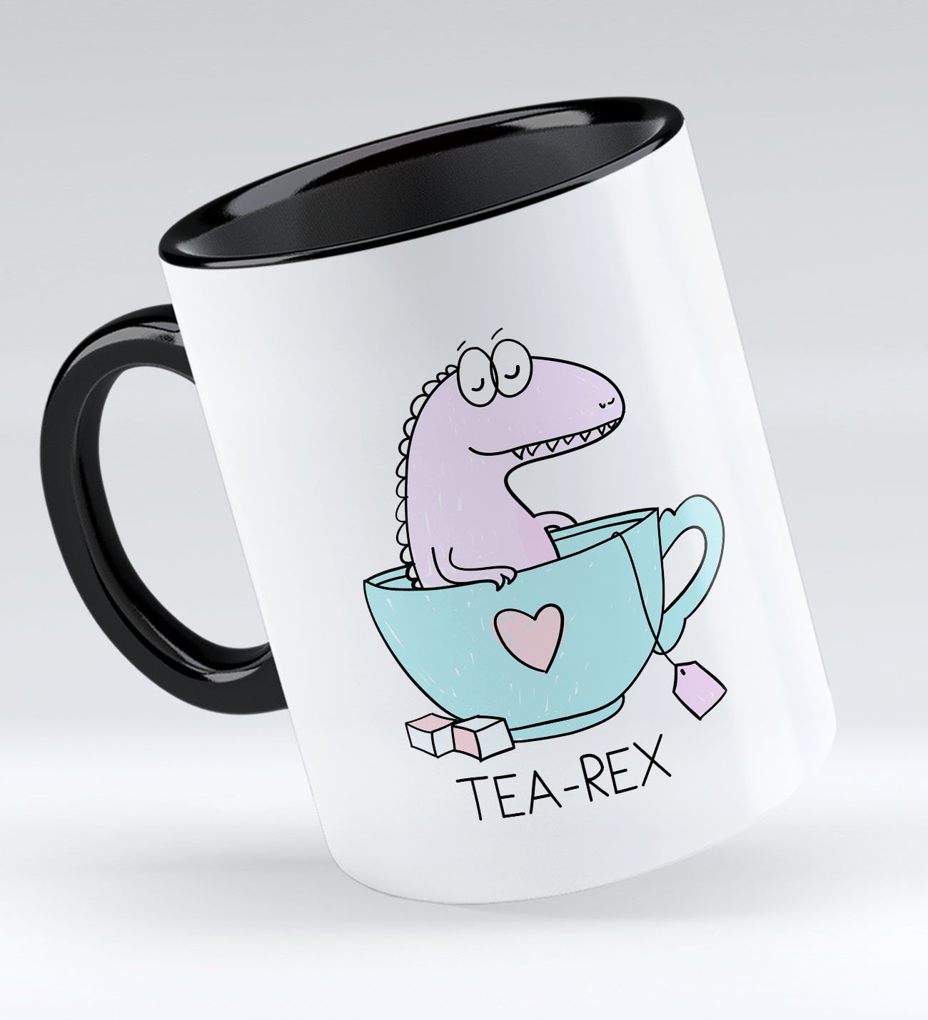 Bk Gift Tea Rex Tasarımlı Siyah Kupa Bardak - Model 1
