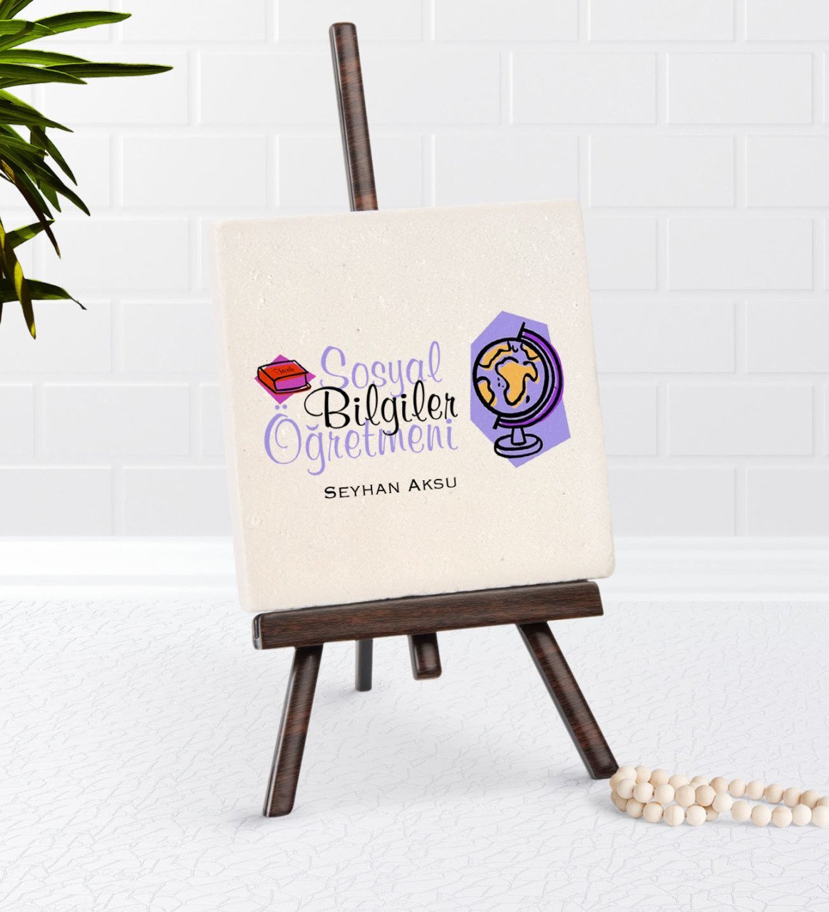 Kişiye Özel Sosyal Bilgiler Öğretmeni Şovaleli Doğal Taş-2